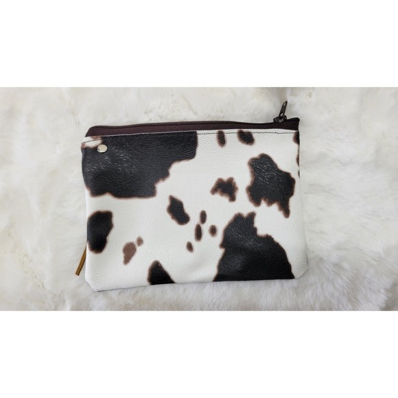 Handcrafted Fuax Leather Cow Print Coin Purse - Picture 4 of 7
